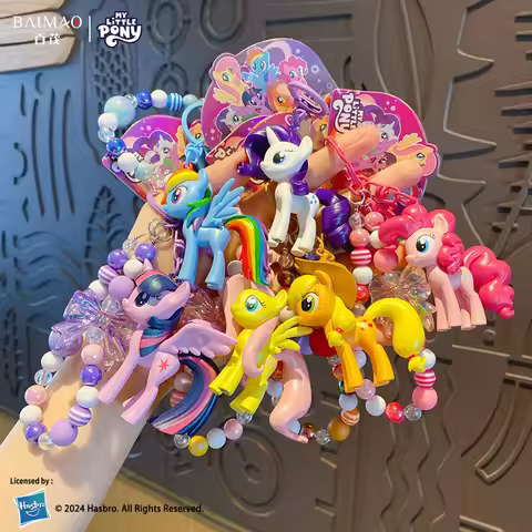 My Little Pony Pendant Keychain Fluttershy Rainbow Dash Twilight Sparkle Action Figures Cartoon Bag 