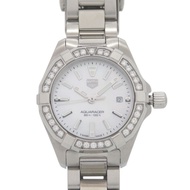 二手TAG HEUER Heuer Aquaracer 鑽石錶圈 WBD1413.BA0741 不鏽鋼白色錶殼白色錶盤石英錶 0235