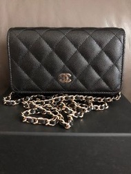 Chanel Mini WOC Caviar 荔枝皮 黑金