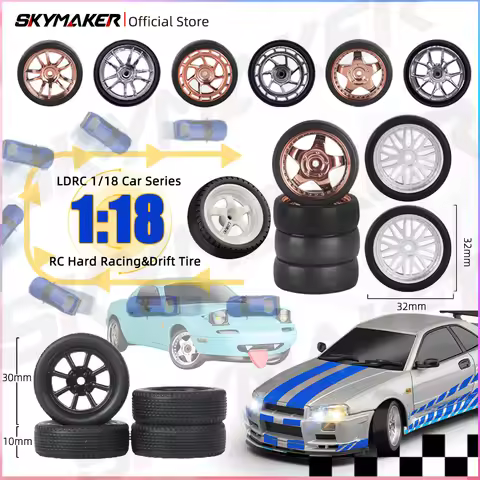 LDRC 1/18 RC Car Tire for 1:18 AE86 LD1801 LD1802 LD1803 LD1804 LD1899 Metal Wheel Hub RC Hard Drift
