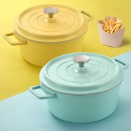 Non-stick Enamel Pot Cast Casserole Iron Pot, Diameter 24cm