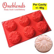 6 Cavity Flower Design Silicone Mold Soap Mould Jelly Mooncake Mould Cake Bakeware