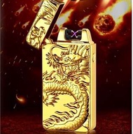 金龍雕刻精鋼電弧點火器打火機點煙器 USB 叉電 lighter