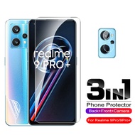 ฟิล์มกระจกนิรภัย9H 3in1ป้องกันเต็มหน้าจอสำหรับ Realme 9 Pro + 9i 9 Pro ฟิล์มกระจกใสฟิล์มเลนส์ด้านหลัง Realme 9pro + 8 5G 8i 8 Pro 7 7i 6 Pro 6i 5i