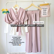 [BEST QUALITY] VERSA 4IN1 SET OOTD HIJAB ROK KOREAN OUTFIT BAJU CEWE BUMI EARTH TONE OUTFIT OOTD CEW