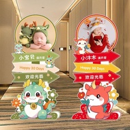Dragon Baby Full Moon Ceremony Decoration Welcome Board Hundred Days Decorative Humanoid Standee Hun