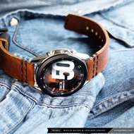 🇭🇰 包郵 ⌚️ SAMSUNG GALAXY WATCH 4 Classic 42mm 44mm 46mm LEATHER BANDS WATCH STRAPS 咖啡色 意大利 真皮手錶帶 💯 Ha