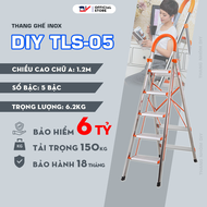 Thang ghế inox gia đình DIY 4 bậc - 7 bậc cao 92cm - 1.68cm