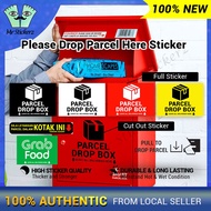 Please Drop Parcel Here Sticker Signage / Food and Drink Signboard | Delivery | ShopeeFood | Grabfoo