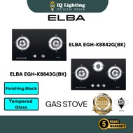 ELBA Dapur Gas Stove EGH-K8842G(BK)/8843G(BK)/8742G(BK) Glass Stove Kitchen Hob Stove Kitchen Applia