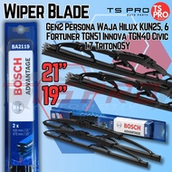 Bosch Advantage BA2119 (21"+19") Wiper Blade-Gen2PersonaWaja HiluxKUN25,6 FortunerTGN51 InnovaTGN40 