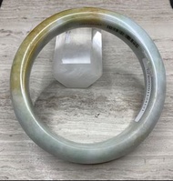 （大手）A貨翡翠黃翡半山水手鐲（61圈）