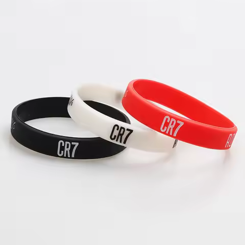 1PCS Football Sports Wrist Strap CR7 Ronaldo Boys Outdoor Sports Rubber Elastic Silicone Bracelet Fa