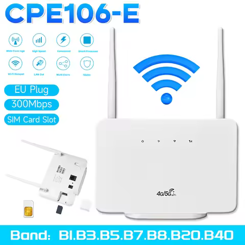 4G LTE CPE Router Modem 300Mbps 4G Router Wireless Modem External Antenna with Sim Card Slot Interne