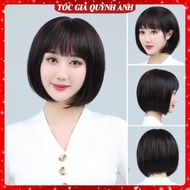 TocGiaQUYNHANH Young and beautiful Korean style face-hugging wig Middle-aged short wig QATN12 Short 