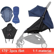 3pcs/set 175 AdjustableCanopyCoverCushionStroller AccessoriesWaterProofFor Babyzen YoyoYoya Pram Sun