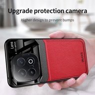 iQOO 13 5G iQOO13 iqoo13 Luxury Plain Leather Case Anti Fingerprint Casing Glass Lens Camera Protect