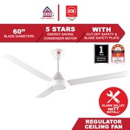 KDK K15V0 60'' 3 Blade 14 Pole Condenser Motor Regulator Ceiling Fan