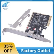 PCIE USB 3.2 GEN2 10G + Type C 10G Adapter PCI Express X4 Expansion Card Riser ASM1142 Chip Controll