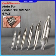 MATA Taffware Center Drill Bits Set Precision 6 PCS - SV-VDB25