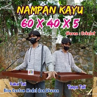 Wooden Tray Asongan Tray with/ Rope Without Rope Storage Box Brown Size 60X40X5