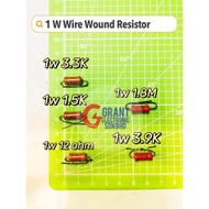 1w wire wound resistor 12ohm 1.5k 3.3k 3.9k 1.8m Red wire wound resistor Cement Resistor