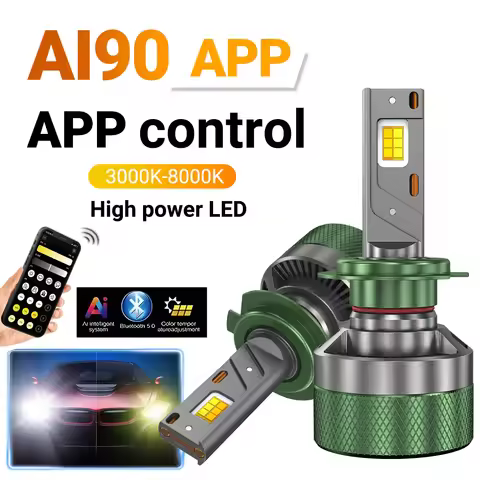 HYNBYZJ H7 LED Headlight Bluetooth APP Control Color H4 LED H1 H11 HB3 HB4 9012 HB5 H13 Auto Bulbs L