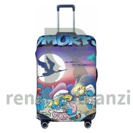 The Smurfs Luggage Cover Elastic Washable Stretch Luggage Protective Cover Anti-Scratch Travel Luggage Cover (18-32 Inch Luggage)