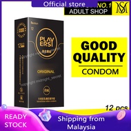 [ 100% ORIGINAL ] ORIGINAL Man Best Quality Dotted &amp; Ripped Latex Condom Dotted Silicone Kondom Berduri - Black 12pcs