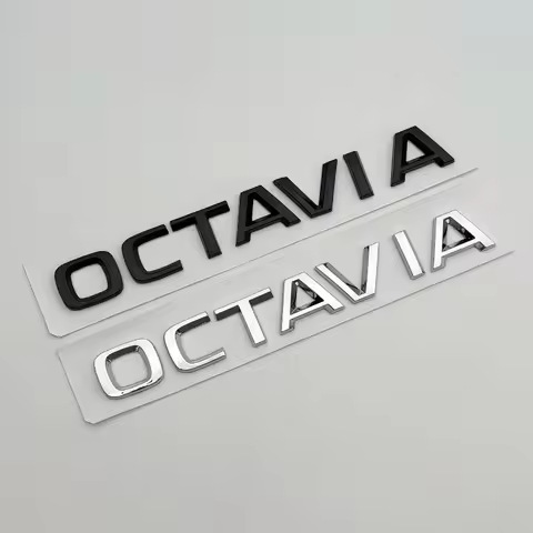 3d ABS Chrome Logo OCTAVIA Emblem Letters Car Trunk Badge For Skoda VRS RS Octavia 1 2 3 4 MK2 MK3 M