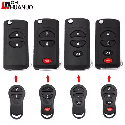Flip 2 buttons Remote Key CASE for Jeep Grand Cherokee for Chrysler PT Cruiser Voyager CONVERSION to