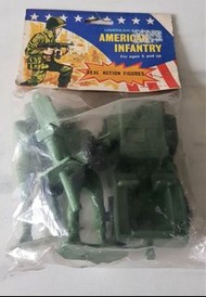 懷舊香港玩具.香港製造玩具，70年代玩具:  70年代玩具膠公仔 :American Infantry  Real Action figure 美國士兵戰隊