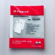 100 Pages/Pack 11 Holes A4 Sheet Protector/Refill Pocket
