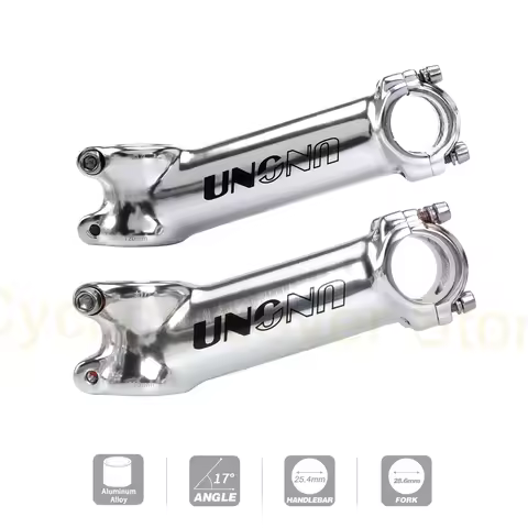 UNO 25.4mm Handlebar Stem Silver Mountain Bike Stem Extender Ultralight MTB Bike Stem Riser 70-120mm