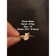 MATA Gold Ring with Eye Pattern, Weight 0.9g, 375 Grain 8 Carat/
