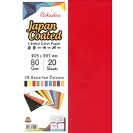 Art Paper Flint Paper Color Paper 80gsm Mix 10 colors 20 Pieces Kertas Kraf