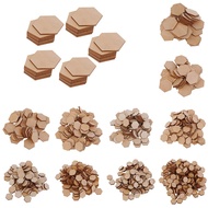 [yiodusi] 00/200 Pieces Hexagon Shapes MDF Cutouts Wood Wooden Embellishments Shapes for DIY Craft D