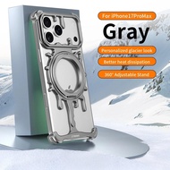 เคสโทรศัพท์กรอบโลหะแบบมินิมอลเหมาะสำหรับ iPhone 17 Pro Max 17 Pro 16Pro Max แม่เหล็กติดโทรศัพท์เคสโท