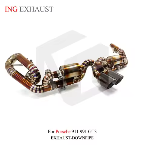ING Valve Titanium Alloy Catback for Porsche 911 991.1 GT3 RS 4.0L Race Muffler Performance Vacuum R