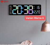 JD-6629 Jam Digital LED Besar Tampilan Jelas Dinding Dilengkapi Dengan Kalender Alarm Timer Dan Suhu