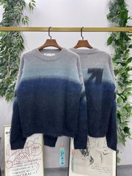 OFF-WHITE 漸變色箭頭標誌馬海毛毛衣