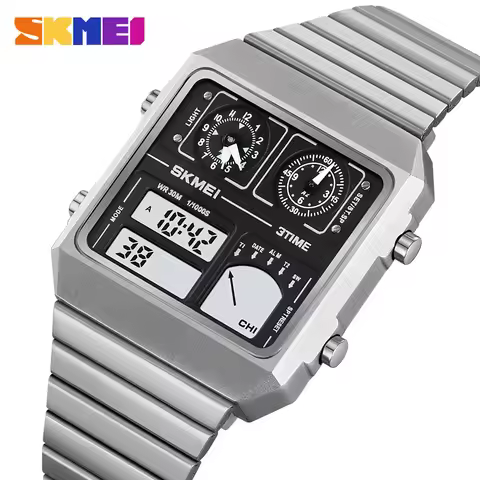 SKMEI Digital Watch Waterproof Digital StainlessSteel Thermometer Sports Watch Men's Leisure Busines