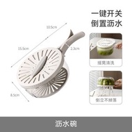 脫水洗菜籃折疊手柄帶蓋瀝水可開關洗水果蔬菜保鮮盒瀝水碗