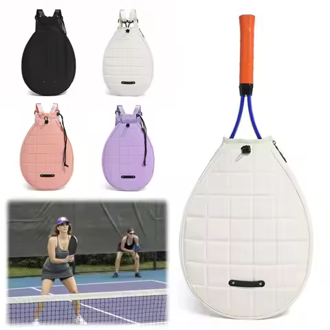 Quilted Tennis Backpack Zipper Closure Tennis Racket Carrying Bag Tennis Racquet Crossbody Bag for P