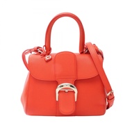 【二手】Delvaux Brillant Mini 2WAY 手提包 AA0406 橙色皮革亮面迷你女士手提包