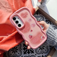 For Samsung Galaxy S26 S25 FE Plus Ultra A/F/M Wavy Strawberry Silicone Casing Cover Protective Case