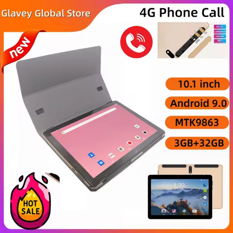 T960 4G Phone Call 10.1" Android 9.0 Tablet MTK9863 Quad-Core 3GB RAM 32GB ROM 1280*800 IPS 5000mAh 