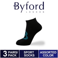 Byford (3 Pcs) Stokin | Byford Micro Poly Spandex Sports Terry Socks Assorted Colour - BSF1023T