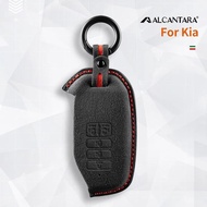 Alcantara Car Key Case For Kia Carnival Sedona 2021 K8 V6 2022 EV6 GT Line Dl3 Mq4 K5 Grand Sorento 
