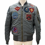 狀況極佳 ▼ AVIREX 783-3952036 TOP GUN MA-1 訂製款，帶貼片，帶襯墊，拉鍊飛行夾克，橫須賀式，卡其色，M 碼，正品，男士。